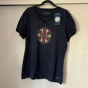 Life is Good Floral T-Shirt